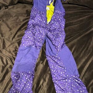 Lands’end Purple Star Print Snowsuit Jumpsuit size 10 girls